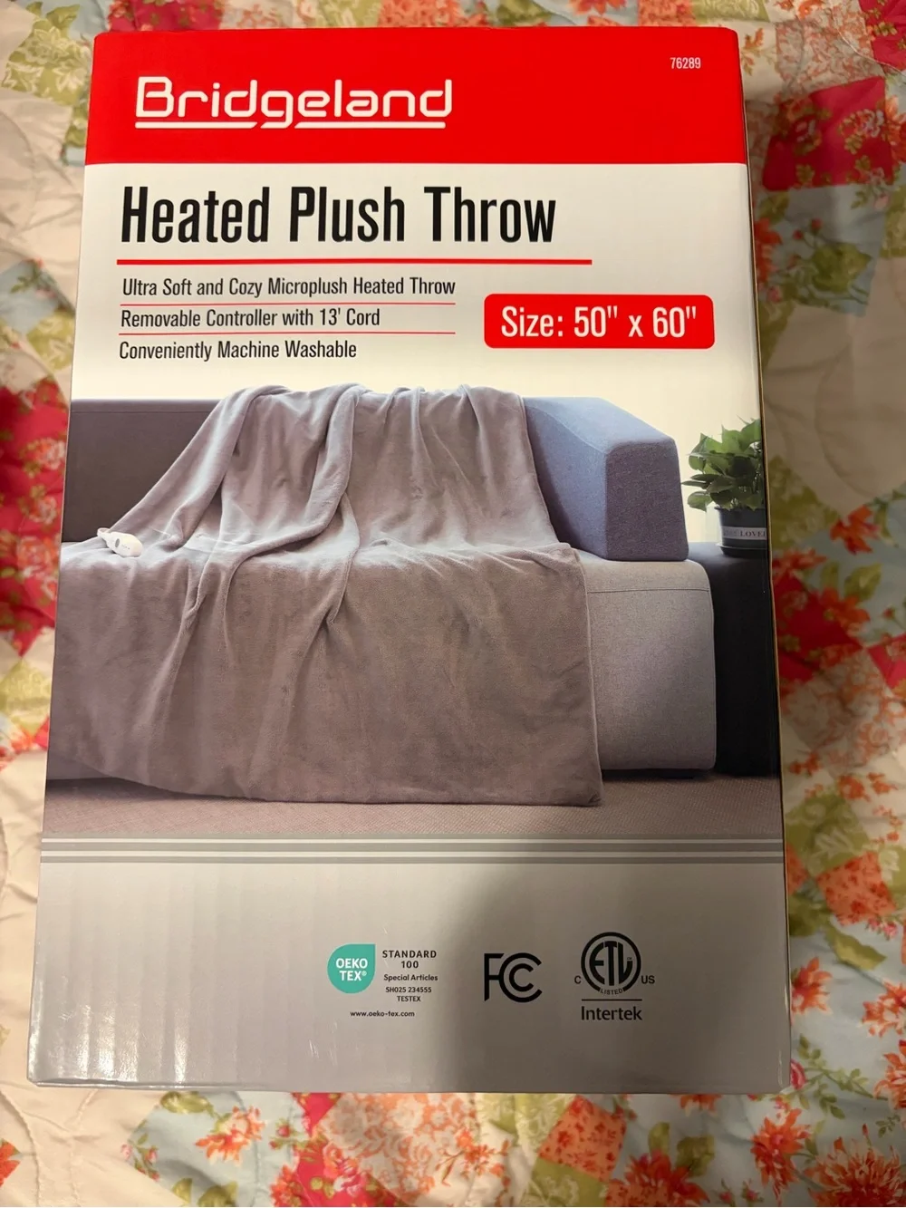 Bridgeland heated plush throw NEW in box 50x60